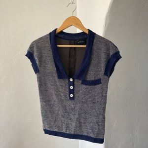 Rachel Comey Blue Silk Sweater Blouse XS Top Shirt
